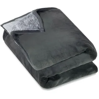Zollner Kuscheldecke, 100% Polyester , Grau , Textil , 220x240 cm , Oeko-Tex® Standard 100 , Heimtextilien, Wohntextilien, Decken, Kuscheldecken