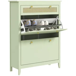 Homcom Schuhschrank 88 x 120 x 30 cm mit Schublade grün