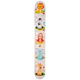 Hess Holzspielzeug 14602 - Messlatte aus Holz für Kinder, Serie Zoo, handgefertigt, 4 teilig, geeignet für eine Körpergröße von ca. 66 bis 152 cm