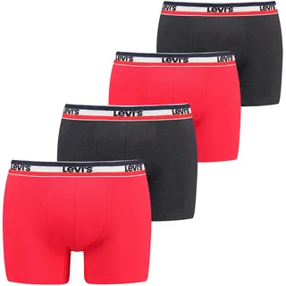 Levi's® Boxershorts, (Packung, 4er-Pack), mit breitem Logobund Levi's® red/black S