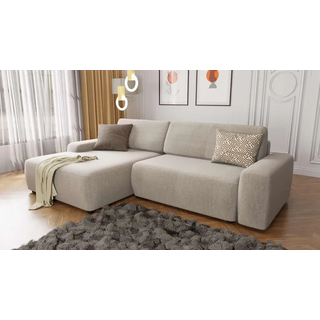 S-Style Ecksofa Lopez Beige Samt-Stoff , Textil , Echtholz,Buche, Birke , Füllung: Silikon,Polyetherschaumkern , Eckteil, L-Form,L-Form , 264x162 cm , Blauer Engel, FSC Mix, Oeko-Tex®, Hergestellt in Europa , Wohnzimmer, Sofas & Couches, Wohnlandschaften, Ecksofas