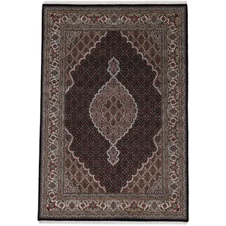 Woven Arts »Tabriz Mahi, auch als Läufer« rechteckig 15 mm Höhe handgeknüpft, Wohnzimmer, reine Wolle, schwarz,