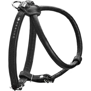 Hunter Hundegeschirr Round & Soft Canadian UP, Farbe: schwarz, weiches, geschmeidiges Leder, rundgenäht, fellschonend, nachhaltig, Made in Germany, Größe: XXS-XS