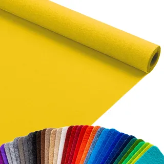 Primaflor Messeteppich Podium | Gelb | 100 x 1000 cm | Flacher Eventteppich aus 100 % Polypropylen, CFL-S1, Precoat-Rücken, 2 mm hoch, für Messe und Event
