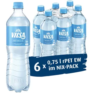 VILSA Mineralwasser Naturelle, 6 x 0,75 l PET