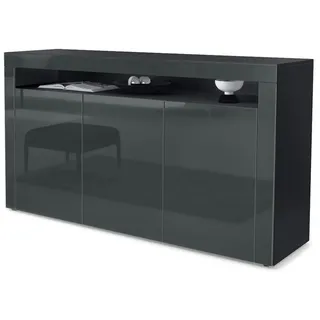 Vladon Sideboard Valencia Grau Holzwerkstoff, 155x92x40 cm) Wohnzimmer, Kommoden, Sideboards,