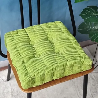 Bettschlange Sitzkissen Outdoor, 2er Set Stuhlkissen 50x50cm, Dicke Bodenkissen, Sitzpolster Outdoor für Bank und Gartenstuhl(Quadrat,Grün,50 x 50 cm)