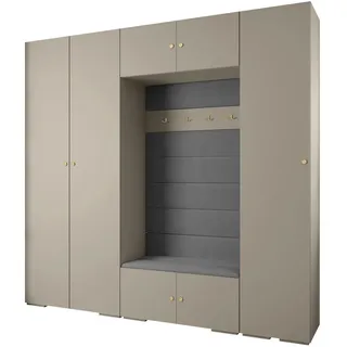 Abiks Möbel Garderoben-Set 236,7/250/47 , Metall , Nachbildung , 13 Fächer , 250x236.7x47 cm , Garderobe, Garderoben-Sets & Garderoben-Serien, Garderoben-Sets
