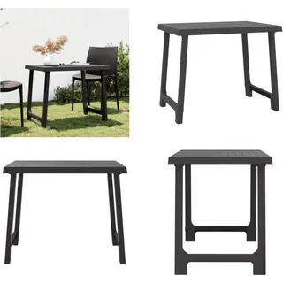 vidaXL Campingtisch Anthrazit 79x56x64 cm PP Holzoptik - Campingtisch - Campingtische - Couchtisch - Gartentisch - Grau