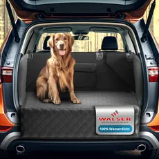 Bild Kofferraumschutz Hund - robuste 330g/qm Kofferraum Schutzmatte Hund - 100% wasserdicht - mit Seiten- und Ladekantenschutz - Hundedecke Auto Kofferraum universell anpassbar mit Organizer