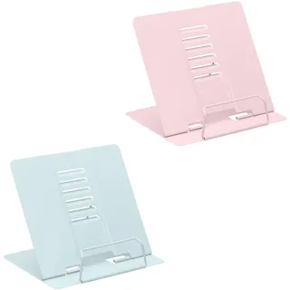 Relaxdays Buchständer Stahl Blau/Rosa 2 St.