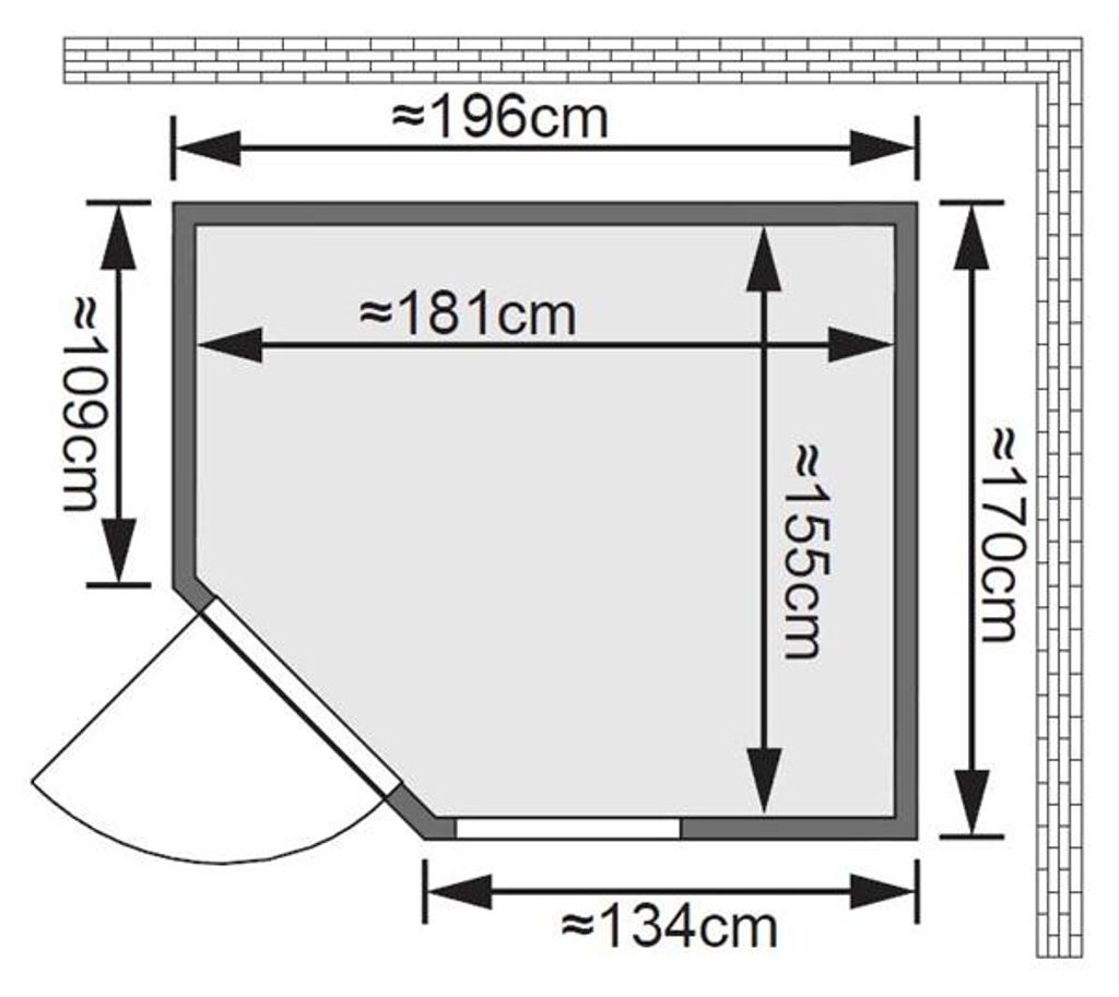 Bild von Sauna Fiona 2 inkl. 9 kW Ofen + int. Steuerung