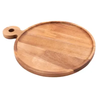Point-Virgule PV-ACA-3088 Hamburgerbrett aus Akazienholz mit Griff rund ø 25cm FSC snij- & serveerplanken, acaciahout