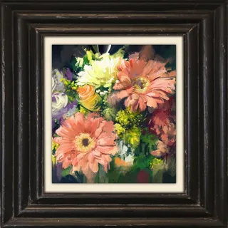 queence Leinwandbild »Blumen«, Kunst-Blumen-Blumenbilder-Stillleben-Garten-Gartenbilder, Premium-Leinwandstoff, Handarbeit aus Deutschland, 40x40cm, bunt