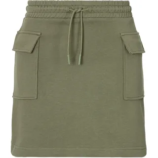 Webrock HUGO BLUE "Nolara", Damen, Gr. XXL, grün (open grün 345), Web, Obermaterial: 100% Baumwolle, unifarben, regular fit kurz, Röcke Webrock, mit tonalen Schriftzug