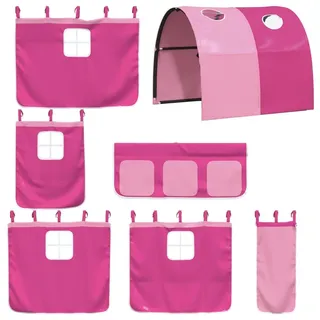 vidaXL Vorhänge für Hochbett mit Tunnel Rosa Polyester