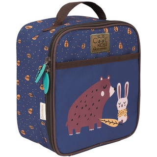 PERLETTI Thermo Lunchbox Kinder mit Bär Kaninchen - Isolierter Brotbeutel für Mädchen Jungen aus Recyceltem Kunststoff - Grundschule Kindergarten Reise Lunchbag mit Tasche - 5L 22x21x11 cm Eco (Bär)