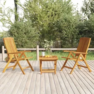 The Living Store 3-tlg. Garten-Lounge-Set Massivholz Teak - Braun
