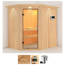 Bild Sauna »Swantje«, (Set), 3,6-kW-Bio-Plug & Play Ofen mit externer Steuerung beige