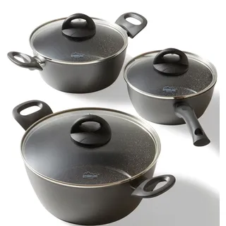 STONELINE Ceramic Topf-Set 6-tlg. 3 x Kochtopf + Stieltopf