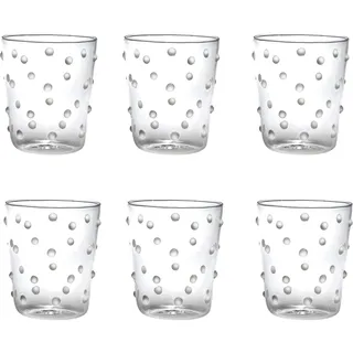 Zafferano Party Gläser Set aus Borosilikatglas im Polka Dot Design (Weiß)