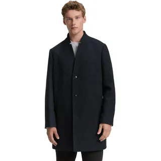 Wolljacke TOM TAILOR DENIM, Herren, Gr. XXL, schwarz (schwarz navy twill), Web, Obermaterial: 71% Polyester, 23% Wolle, 2% Polyacryl, 2% Viskose, 2% sonstige Fasern. Futter: 100% Polyester, unifarben, regular fit ca. Mitte Oberschenkel, Jacken Wolljacke, mit Stehkragen