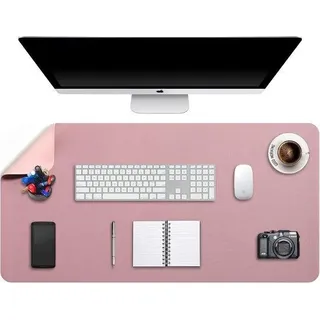 Große Laptop-Tischmatte, XXL-Größe, Kunstleder, wasserdicht, dunkelrosa, 90 x 43 cm