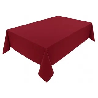 Hochwertige Tischdecke aus Minimate Gewebe. Modern, glatt, breiter Saum, bügelfrei, strapazierfähig, waschbar, trocknergeeignet. Küche und Wohnzimmer. Größe und Farbe wählbar. (Weinrot, 140 x 220)