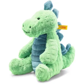Steiff Plüschtier Spott Stegosaurus grün-Petrol 28 cm, Kuscheltier Dinosaurier, Soft Cuddly Friends, Markenplüsch mit Knopf im Ohr, für Babys von Geburt an