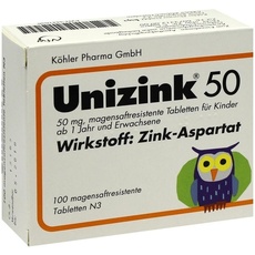 Bild von Unizink 50 magensaftresistente Tabletten 100 St.