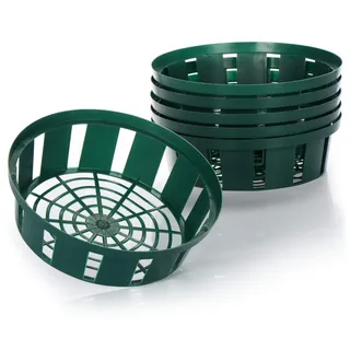 com-four® 6X Pflanzkörbe für Blumenzwiebeln, Anzucht-Pflanzschale zum Einpflanzen und Aufbewahren von Zwiebelpflanzen, Kleiner grüner Zwiebelkorb (06x Pflanzschale - 22cm)