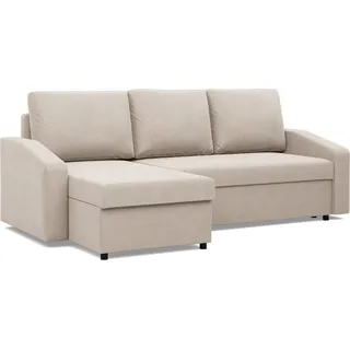 Ecksofa mit Schlaffunktion, Bonell, Beige - Beige