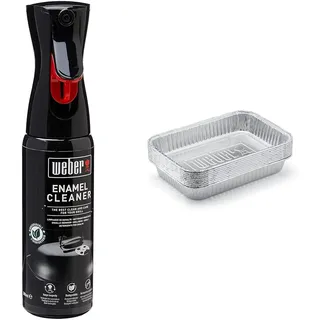 Weber 17684 Emaille-Reiniger, Reinigung lackierter Oberflächen, 300 ml, 25.0 x 6.0 x 9.0 cm & 6415 Small 7-1/2-Inch-by-5-inch Aluminum Drip Pans, Set of 10