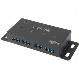 Logilink Wallmount USB-Hub, 4x USB-A 3.0 Hub 4-Port metal, housing USB-Hubs - 4