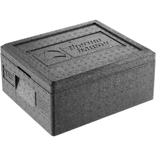 Thermohauser EPP-Thermobox GN 1/2 inklusive Deckel - 7 Liter Volumen - 39 x 33 x 14,5 cm, schwarz