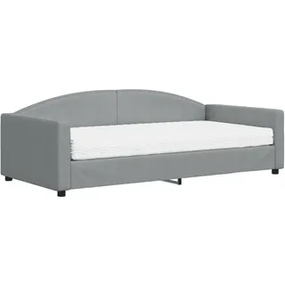 vidaXL Tagesbett mit Matratze Hellgrau 100x200 cm Stoff