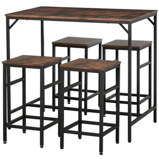 Homcom Bartisch 100 x 60 x 88 cm Braun
