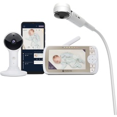 Motorola Nursery VM65X Connect - Video Babymonitor mit Krippenhalter - 5" Full HD 1080p Wi-Fi - Motorola Nursery app - Flexible Magnethalterung für Kamera - Weiß