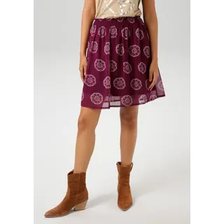 Minirock ANISTON CASUAL, Damen, Gr. 40, bunt (bordeaux, sand), Chiffon, Obermaterial: 100% Polyester. Futter: 100% Polyester, bedruckt, geblümt, figurumspielend kniefrei, Röcke Minirock, mit extravaganten Blütendruck