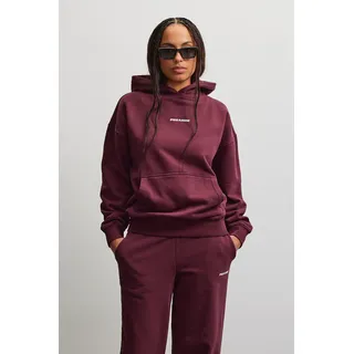 PEGADOR Kapuzensweatshirt "CLARITA LOGO OVERSIZED HOODIE", Baumwollmischung, oversize, washed dunkelrot weiß