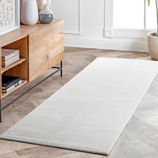 Teppich SEHRAZAT "LIMA, auch als Läufer", creme, B:80cm H:10mm L:150cm, Polyester, Polypropylen, Teppiche, Teppich, Kurzflor, Linienstruktur, leichter Glanz, Wohnzimmer