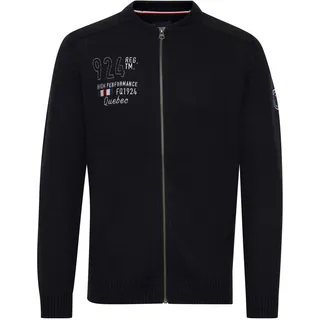 Strickjacke FQ1924 "Strickjacke FQErland", Herren, Gr. L, schwarz (schwarz beauty), Obermaterial: 50% Baumwolle CO. 50% Polyacryl PAN., unifarben, normal, Strickjacken Strickjacke