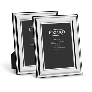 Edzard 2er-Set Bilderrahmen Sunset (10x15 cm), edel versilbert, anlaufgeschützt, Fotorahmen