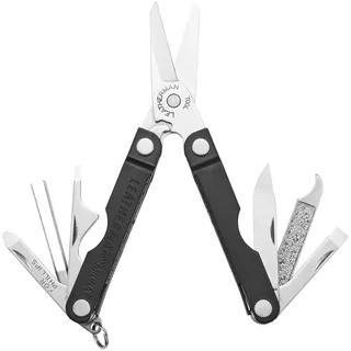 Leatherman Micra, Jet Black | Edelstahl-Schlüsselanhänger Multi-Tool mit Federschere und 9 Werkzeugen