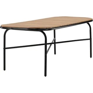 VCM Gartentisch 200 x 90 x 75 cm Schwarz/Akazie