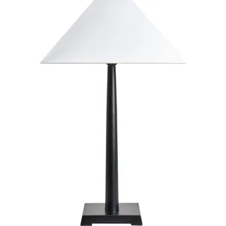 BELIANI Tischlampe Weiß / Schwarz aus Metall mit Stoffschirm Modernes Design für Schlafzimmer Wohnzimmer Flur Nachttischlampe Tischleuchte - Schwarz, Weiß