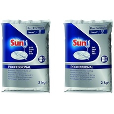 Sun Professional Wasserenthärtungssalz für Geschirrspüler, 2 kg (Packung mit 2)