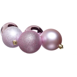 Heitmann Deco Weihnachtsbaum - 25er Set - Kugeln - Christbaum - Weihnachtskugeln - rosa - matt,glänzend,Glitter - ca. 5,8 cm