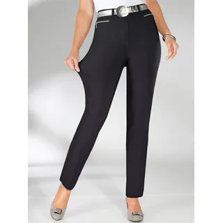 Thermohose STEHMANN, Damen, Gr. 42, Normalgrößen, grau (grafit, meliert), 47% Polyester, 26% Viskose, 23% Polyamid, 4% Elasthan, unifarben, lang, Hosen Thermohose