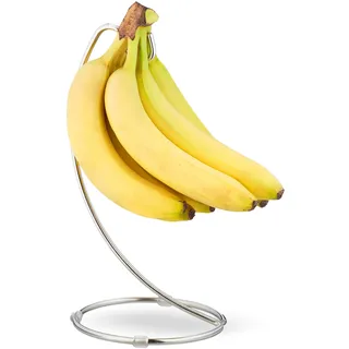 Relaxdays Bananenhalter Metall Silber